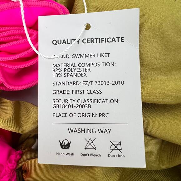 SWMMER LIKET NWT Olive Color Two Cut Out Halter Tie One Piece Swim Suit S Beach - Picture 7 of 7